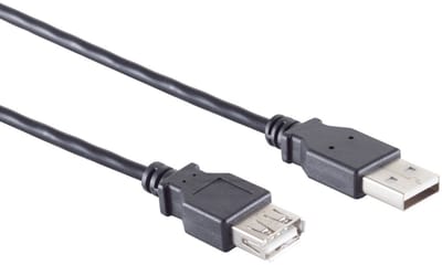 USB-A verlengkabel | USB2.0 | 2,5W | zwart | 0,50 meter