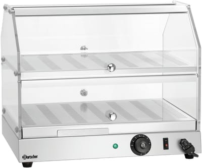 Bartscher Warmhoudvitrine BW20 - 2 Niveaus - Temp tot 85°C - 230V - 505x350x415mm