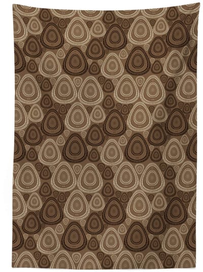 ABAKUHAUS Tafelkleed – Bruin-ivoren Cirkelpatroon 140x170 cm