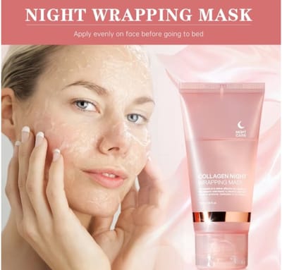 2 Stuks Promotie Originele Proffesionele Koreaanse Collageen Night Wrapping Mask – Hydraterend & Verstevigend – Masker + Brush