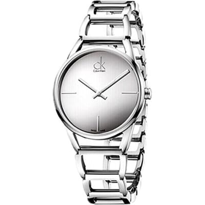 Montre Calvin Klein Série Élégante Mouvement Quartz Bracelet en Acier Inoxydable Cadran Argenté Tendance Classique Montres pour Femmes K3G23126 Silver white