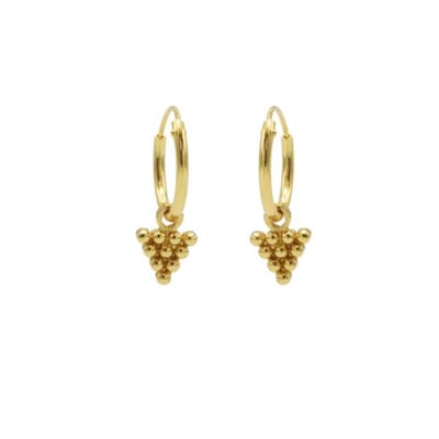 Karma symbols Oorring 10 dots grapes goud M2917
