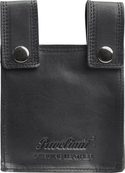 Pavelinni | Gladiator | Poetsdoek Holster | Poetsdoekhouder | Lederen Holster voor Kelners | Buffelleder | Zwart (DC07133ABL)