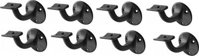 Leuninghouder zwart 65mm - Opschroef - Hol zadel Hermeta - 3500-70 - 8 stuks