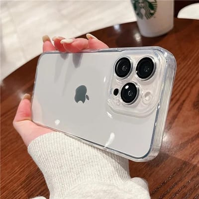 Luxe Verguld Transparante Telefoonhoesje Voor iPhone 17 Air 16 15 14 13 11 12 Pro Max Plus 13 12 Mini Volledige Camera Beschermer Siliconen Cover For iPhone 11 gray