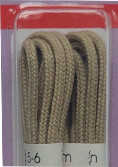 Ronilux Veters - 2 Paar - Beige - Dun Rond - Lengte 75 cm - Dikte 2,5 mm - Schoenveter