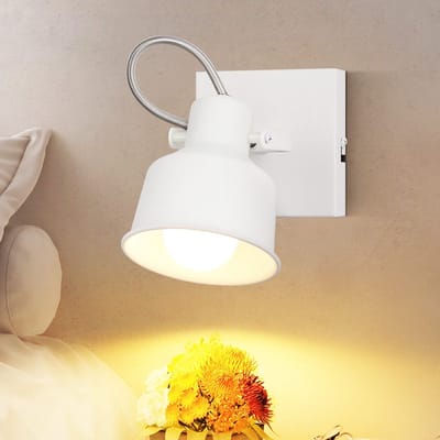 NETTLIFE Opbouwspot LED - vierkant - E14 Fitting - wit - 1-Lichts - 350° draaibar Plafondspot - Hoogwaardig Design - MAX.40W - Vintage Plafondlamp - voor Woonkamer | Hal | Keuken - L 10cm-excl. lichtbron