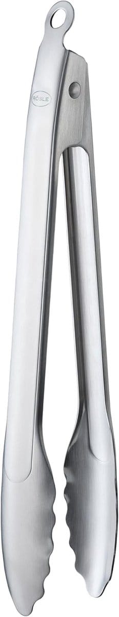 Barbecuetang Grilltang - Keukentang Kooktang - Koken Grillen Serveren - Gepatenteerd Eénhands Systeem - 30 cm - Zilver