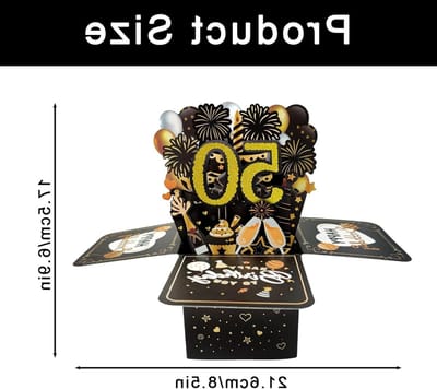 60e Verjaardagskaart in Zwart en Goud - 3D Pop-Up Kaart voor een Feestelijke Verjaardag, Perfect Cadeau voor Vriendin of Vriend