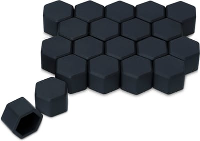 kwmobile 20x moerdoppen voor banden - geschikt voor 21 mm wielmoeren moeren - Set van 20 wielmoerkapjes - In zwart