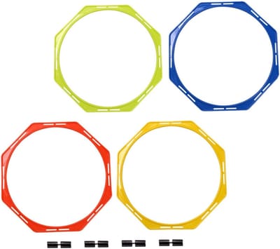 Agility Ringen - Trainingsringen Voetbal - Voetbaltraining Verbeteren - Supertaaiheid en Valweerstand - 39x39x1CM - Felgekleurd