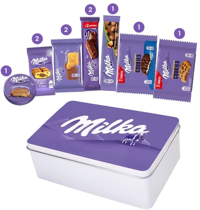 Milka Mix Collection Box - Choco Supreme, Cake & Choc, Choco Moo, Brownie, Hazelnootreep, Cookies Choco & Sensations Cookies - 451g
