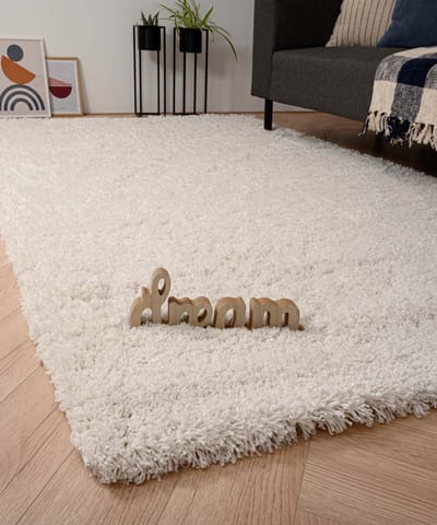 Hoogpolig vloerkleed - Cozy Shaggy wit 80x150