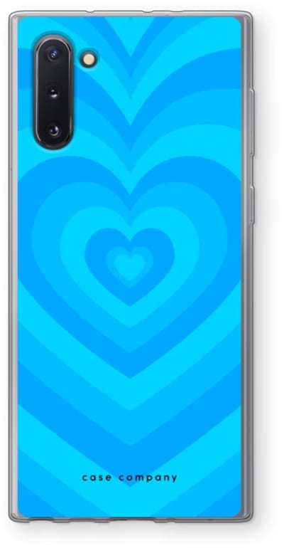 Case Company® - Hoesje geschikt voor Samsung Galaxy Note 10 hoesje - Hart Blauw - Soft Cover Telefoonhoesje - Bescherming aan alle Kanten en Schermrand