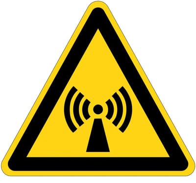 Niet ioniserende straling waarschuwingsbord - W005 | gecoat dibond materiaal | 15 cm
