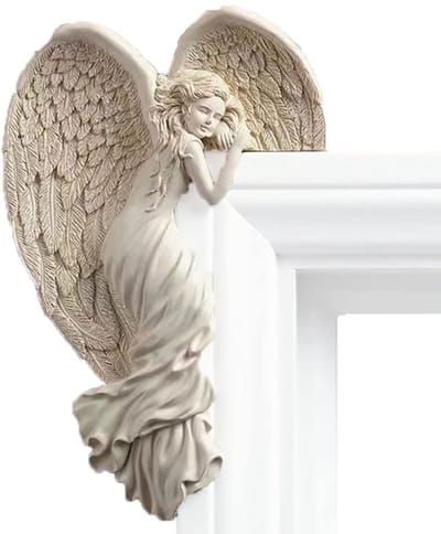 Dailygoods- Muursculptuur Engel Patroon - Decoratieve Ornamenten - Decoratie Woonkamer - Decoratie Slaapkamer - Duurzaam Hars - Weerbestendig Ontwerp