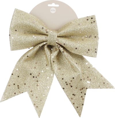kerst-kerstversiering-Strik champagne - l24xh28cm