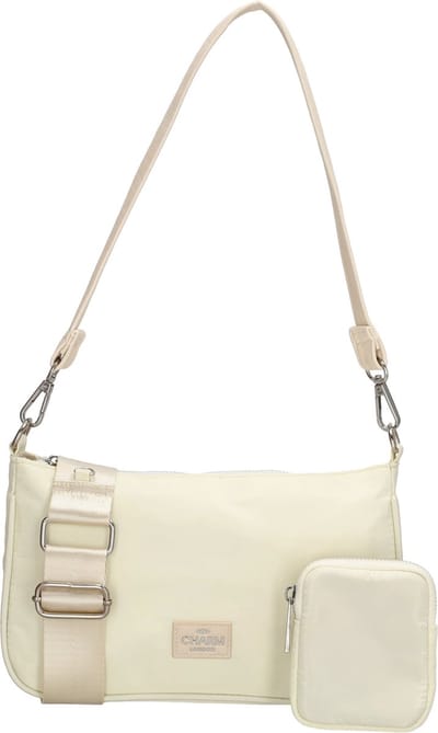 Charm London Odeon Schoudertas Dames - Crossbodytas met verstelbare en afneembare schouderband - Tas van Nylon en Polyester - Gebroken wit