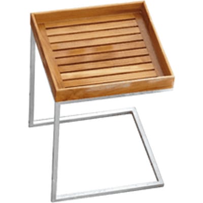Jan Kurtz - Pizzo Outdoor teak - 40 x 40 cm - Roestvrij staal, geslepen - bruin