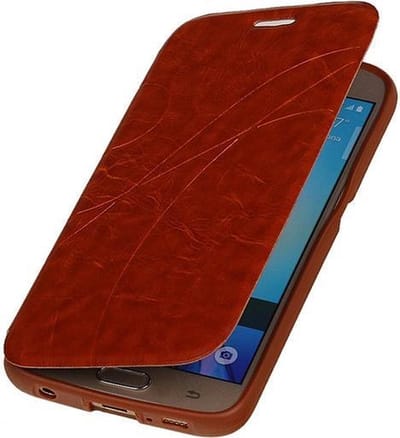 Bestcases Bruin TPU Booktype Motief Hoesje Samsung Galaxy S6