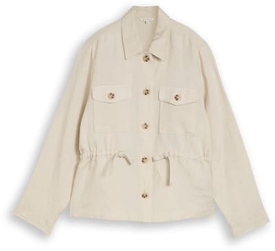 Tom Tailor - Regular fit jasje met linnen - Maat 34 - sand stone beige