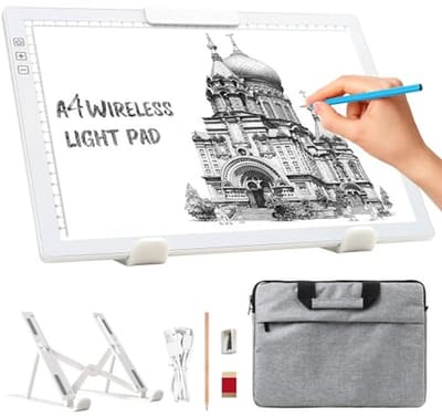 Lichtpaneel Tekenen - Tekentafel A4 - Creatief Bezig - Oplaadbaar Met Stand - A4 Formaat - Wit