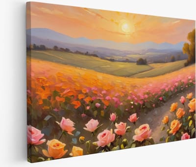 Saammp Muurcirkel Hout - Oranje bloemen aan tak - Natuur - Abstract - Ø 90 - Wandcirkel - Wanddecoratie Cirkel - Muurdecoratie Woonkamer - Woonkamer Decoratie