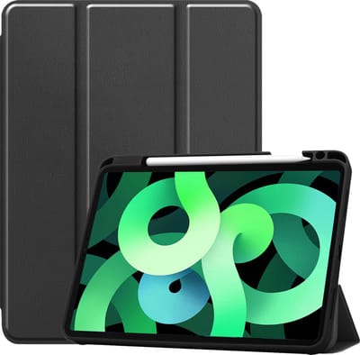 Hoes - Geschikt voor Apple iPad Air 5 (2022) - 10.9 inch - 5e Generatie - M1 - Dun & Stevig - Trifold Bookcase - Hard Cover Case - Met Uitsparing Geschikt voor Apple Pencil - Hardcover Book - Tablet Hoesje - Zwart