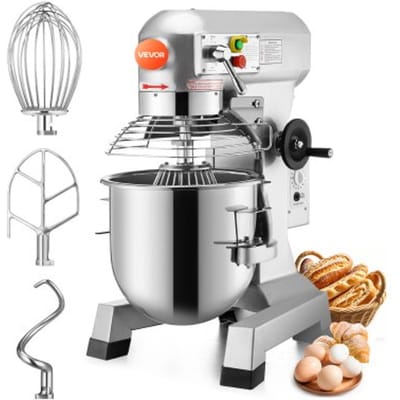 VEVOR Elektrische Voedselmixer, 30 L Voedsel Tribunemixer, 1100 W 220 V Elektrische Deegmixermaker, 3 Snelheden Verstelbare Mixermolen, Commerciële Keukenmixer voor Commercieel Gebruik in de Keuken