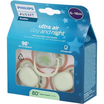 Philips Avent Ultra Air Fopspeen - 6-18 Mnd - 3 Stuks - Plant-based