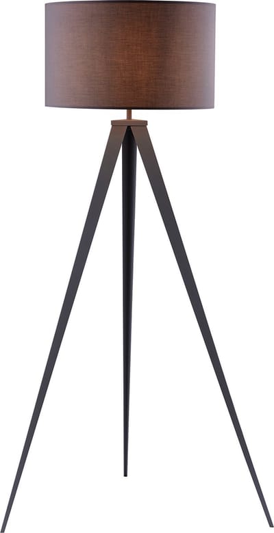Teamson Home Romanza Statief Staand Vloerlamp - Grijs Lampenkap - Donkergrijs Poten - 157 cm hoog