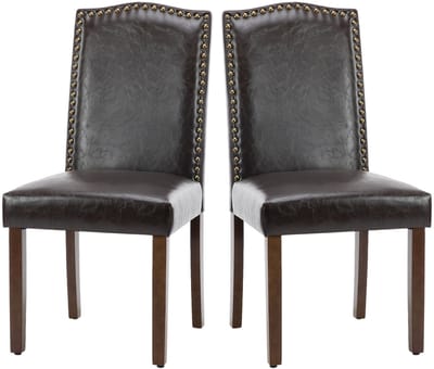 Eetkamerstoelen 2 Stuks - Kunstleren Stoelen zonder Armleuningen - Houten Frame - Moderne Keukenstoelen - 93 cm Hoog