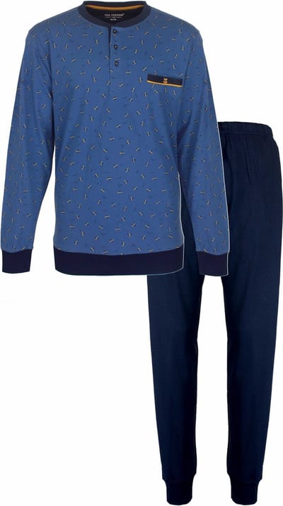 Paul Hopkins Heren Pyjama - Geprint Dessin - Licht Blauw - Maat S