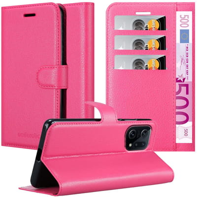 Cadorabo Hoesje geschikt voor Oppo FIND X5 in KERSEN ROZE - Beschermhoes met magnetische sluiting, standfunctie en kaartvakje Book Case Cover Etui
