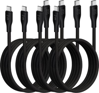 Oplader kabel geschikt voor Samsung galaxy telefoon en tablet - Usb C naar usb C - Oplaadkabel - 4 stuks - 3 meter - Lang