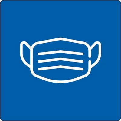 Vloerpictogram “mondkapje verplicht” Wit & Blauw Anti-slip-vloersticker