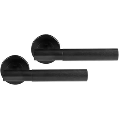 Differnz Deurkruk Utrecht Bl030 - Mat Zwart Rvs - Ronde Blinde Rozet - 2 Stuks