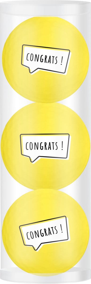 Golfpresentjes-3 gefeliciteerd golfballen -congrats - Golfcadeau-Golfgadget- Verjaardag--Golfer-Golfaccessoires-Golfbal