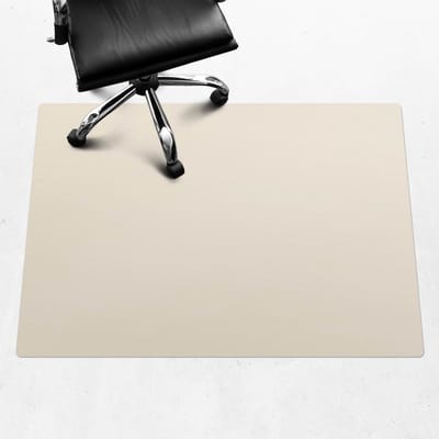Wallfluent - Vloerbeschermer Romige vanille - 140x100 cm - Beige Bureaustoelmat - Rechthoekig - PVC Vloerbeschermer-Computer Stoel Mat-Werkplekdecoraties - Pastel- en aardse kleuren