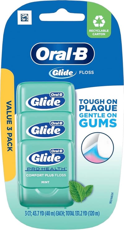 Oral-B Comfort Plus Glide Tandzijdepakket, Mint, 3 stuks
