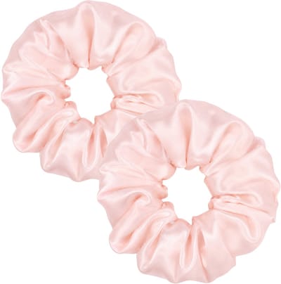 Lajetti - Voordeelset Zijden Scrunchies Lichtroze 2 stuks - 100% Moerbeizijde