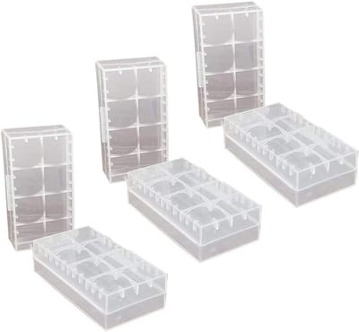 Set van 6 Plastic Opbergdozen voor Oplaadbare Batterijen 18650/18350/CR123A/17670 - Ideaal voor Batterijopslag en Organisatie