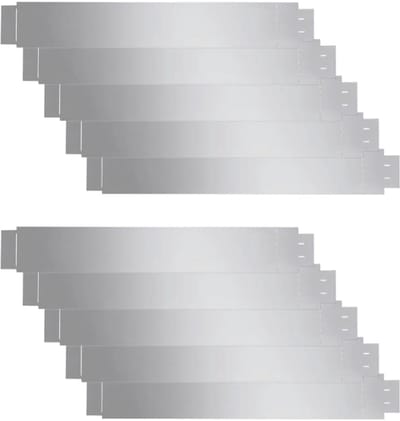 Grasboord Flexibel - Tuinrand Staal - Gazon Afscheiden - Gegalvaniseerd Staal - 100x15 cm - Zilver