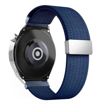 Nylon bandje - geschikt voor Garmin Venu 2s / 3s / 4 (41mm) / Vivoactive 4s / Forerunner 255s / 265s - Huawei Watch GT 5 Pro - 42mm / GT 6 / GT 5 / GT 4 - 41mm - magneet - blauw