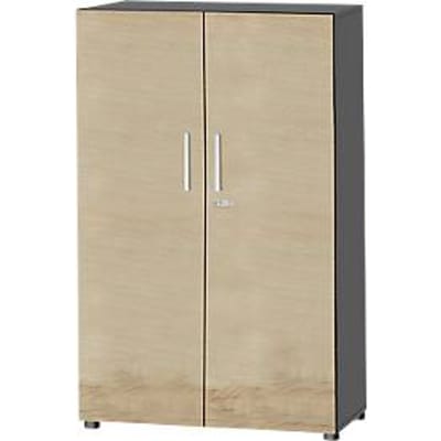 Schäfer Shop  Select Kast SET UP, 4 ordnerhoogten, afsluitbaar, B 800 x D 420 x H 1470 mm, grafiet/eiken