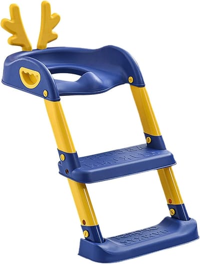 Kinder WC-bril - Zindelijkheidstrainer - Zindelijkheidstraining - Inklapbaar met trapje - 39x69 cm - Blauw