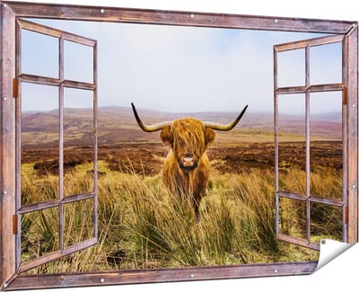 Gards Tuinposter Doorkijk Groen Bos met Zonlicht - 180x120 cm - Tuindoek - Tuindecoratie - Wanddecoratie buiten - Tuinschilderij