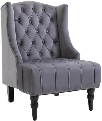 Fauteuil - Relaxzetel - Relaxstoel - Relaxfauteuil - Stoel - Met armleuning - Voor één Persoon - Fluweel - Grijs