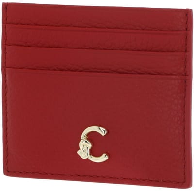 COCCINELLE Leren kaarthouder C-Me Document Holder Grained Leather Scarlet rood