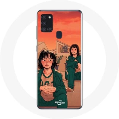 Samsung Galaxy A21S hoesje Inktvis Game Kang Sae Byeok nummer 067 en Ji Yeong nummer 240